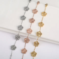 Stainless Steel Clover Flower Bracelet