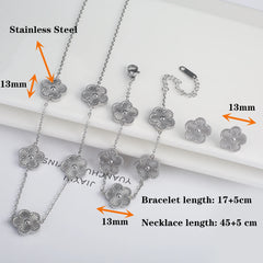 Stainless Steel Clover Flower Bracelet