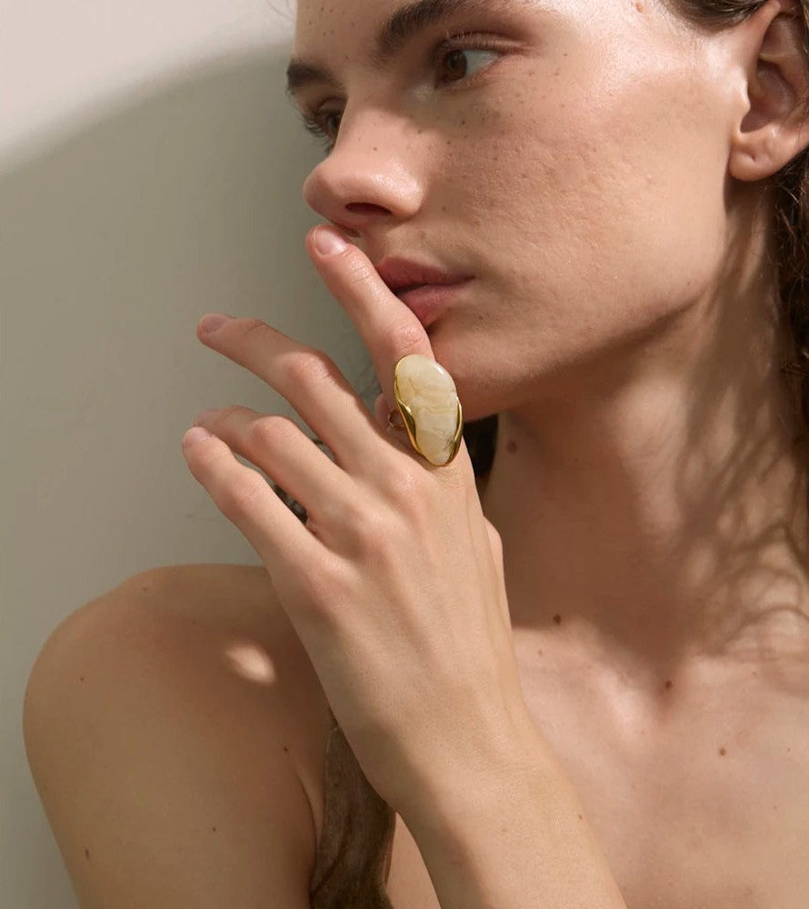 Geometric Resin Adjustable Ring