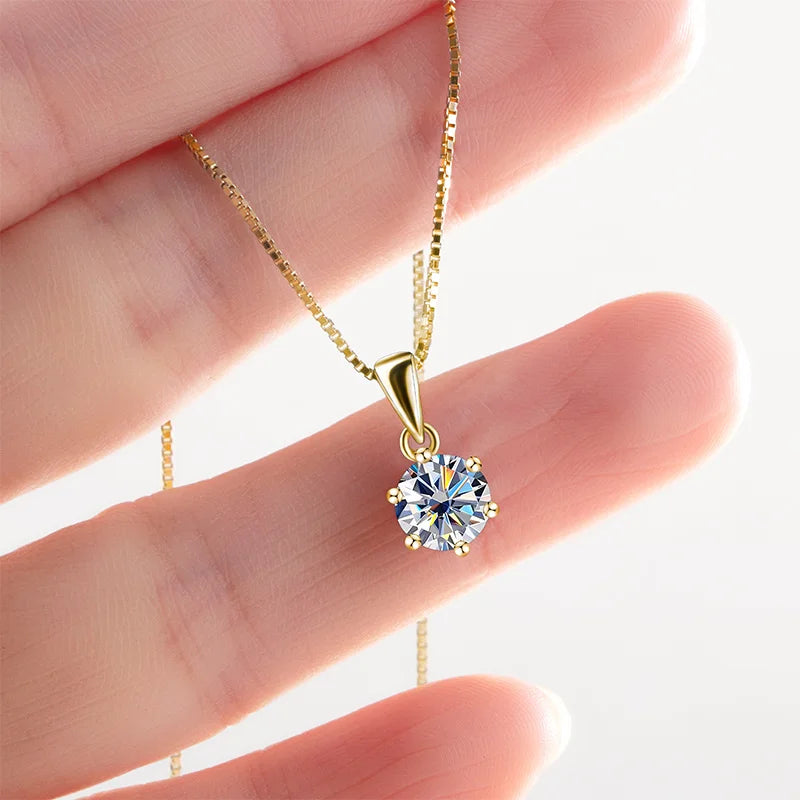 Moissanite Butterfly Pendant Necklace