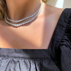 Moissanite Tennis Necklace Silver