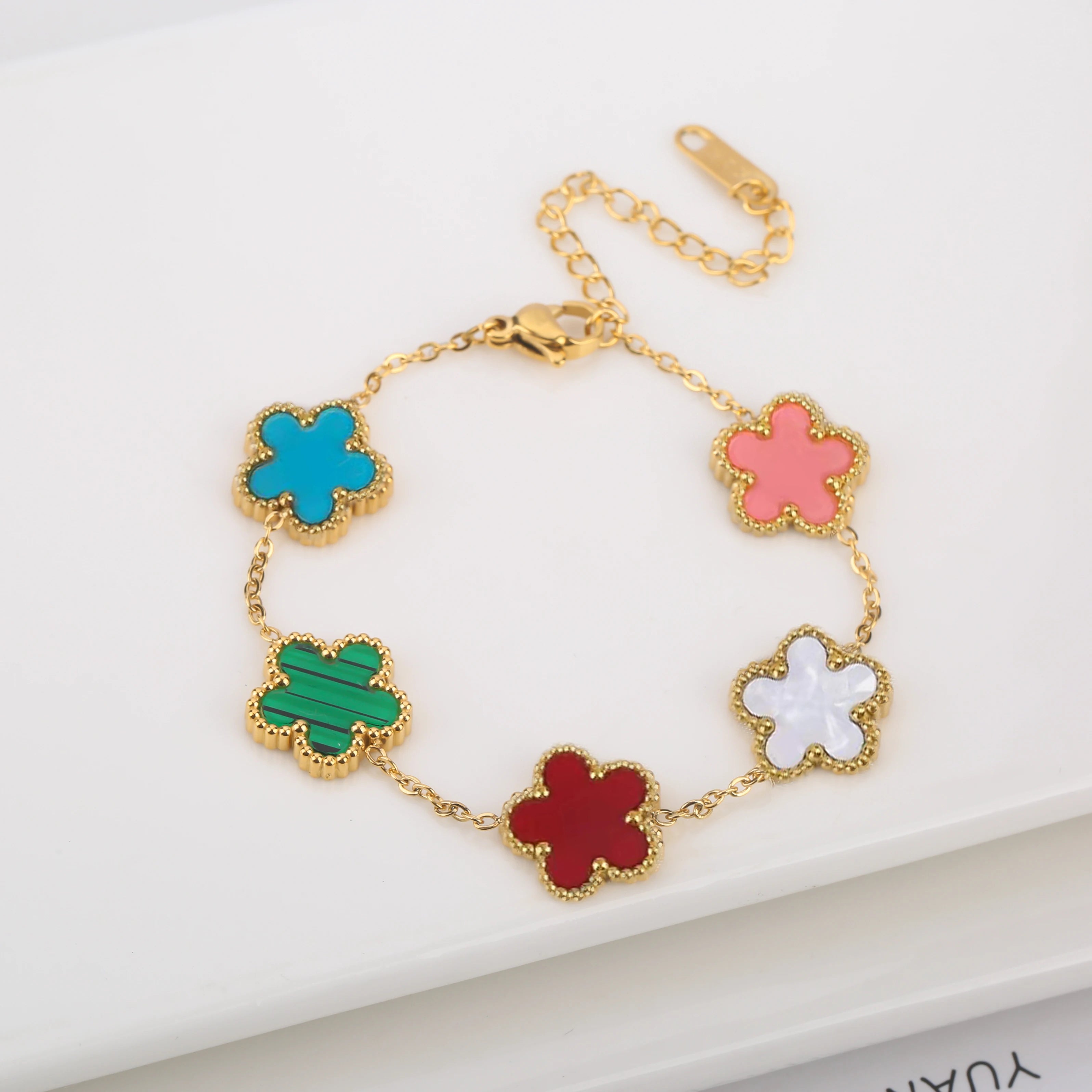 Stainless Steel Clover Flower Bracelet
