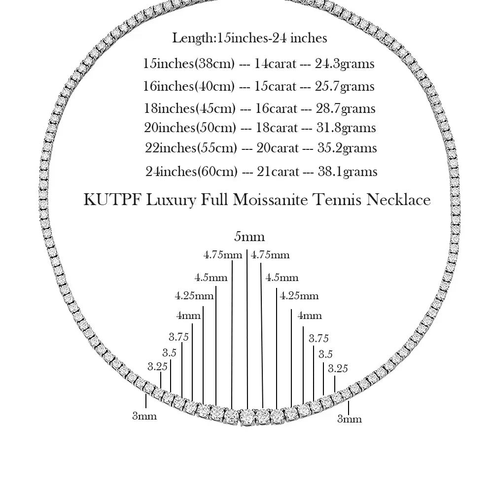 Moissanite Tennis Necklace Silver