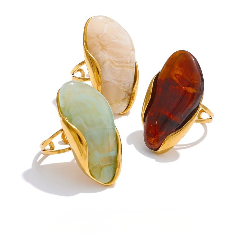 Geometric Resin Adjustable Ring