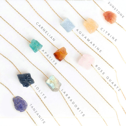 Raw Gemstone Necklace Pendant