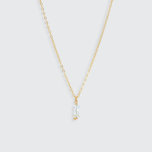 Aquamarine Minimalist Pendant Necklace